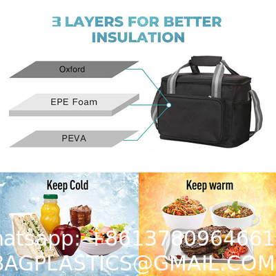 Portable Thermal Cooler Bag Picnic Food Beverage Drink Fresh Keeping Organizer Insulated Lunch Box