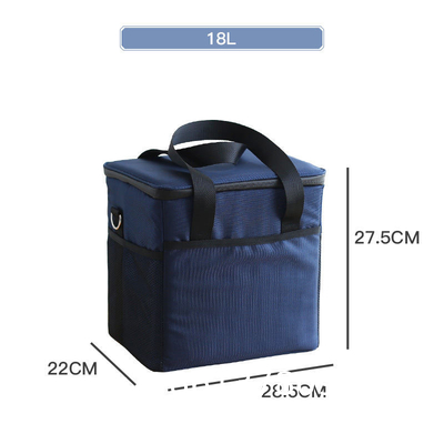 Big Square Camping Thermal Cooler Bag wIth Shoulder Strap Waterproof Oxford Cloth Cooler Lunch Box Bag