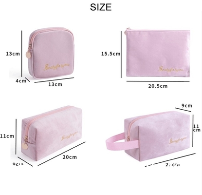 Wholesale Custom Best Selling Colorful Flannel Custom Cosmetic Set Make Up Bag for Women