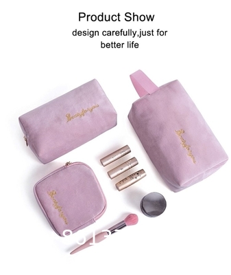 Wholesale Custom Best Selling Colorful Flannel Custom Cosmetic Set Make Up Bag for Women