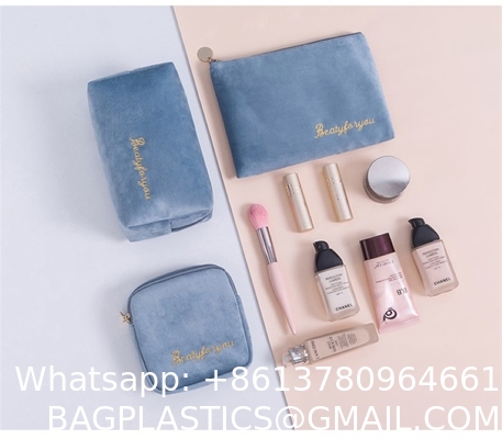 Wholesale Custom Best Selling Colorful Flannel Custom Cosmetic Set Make Up Bag for Women