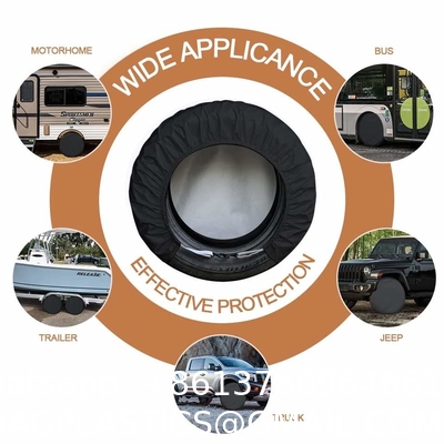 17 Inch Spare Tire Cover PVC Leather Waterproofs Dust-Proof Universal Spare Wheel Tire Cover Fit for Jeep,Trailer,