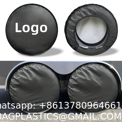 17 Inch Spare Tire Cover PVC Leather Waterproofs Dust-Proof Universal Spare Wheel Tire Cover Fit for Jeep,Trailer,