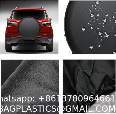 17 Inch Spare Tire Cover PVC Leather Waterproofs Dust-Proof Universal Spare Wheel Tire Cover Fit for Jeep,Trailer,