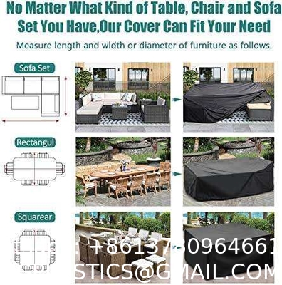 Custom Outdoor Easy-Going Furniture Covers UV Protection Dust Waterproof Patio Table Cover For Sofa Seats Tables