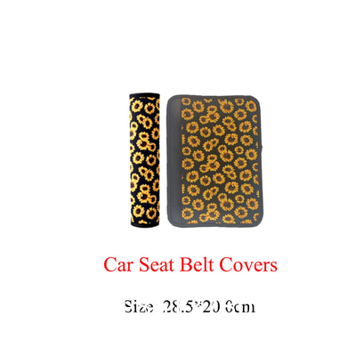 Car Accessories, Sunflower Neoprene Car Accessories Seat Cover And Foot Mat Set