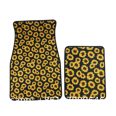 Car Accessories, Sunflower Neoprene Car Accessories Seat Cover And Foot Mat Set
