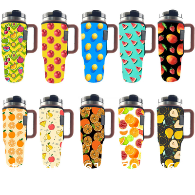 Custom Sublimation Printing 40oz Handle Tumbler Cup Sleeve Neoprene 40oz Stanleys Tumbler Cup Holder Carrier Bag