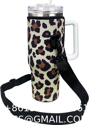 Neoprene Tumbler Holder Drinks Cover Cup Carrier Pouch With Shoulder Strap Insulated Cup Sleeves Party Supplies