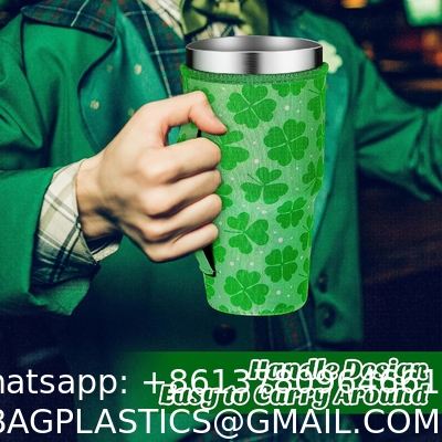 Neoprene Tumbler Holder Drinks Cover Cup Carrier Pouch With Shoulder Strap Insulated Cup Sleeves Party Supplies