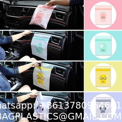 Biodegradable Easy Stick-On Disposable Car Trash Bag, Compostable Cornstarchbag Leakproof Vomit Bag, Kitchen Storage Bag