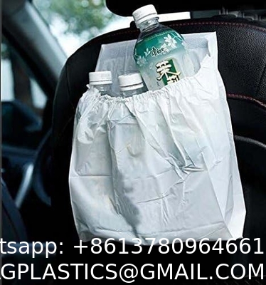 Biodegradable Disposable Car Trash Bags PLA Self Adhesive Portable Leak Proof Vomit Bags White Cartoon Trash Bags