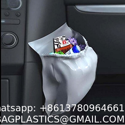 Biodegradable Disposable Car Trash Bags PLA Self Adhesive Portable Leak Proof Vomit Bags White Cartoon Trash Bags