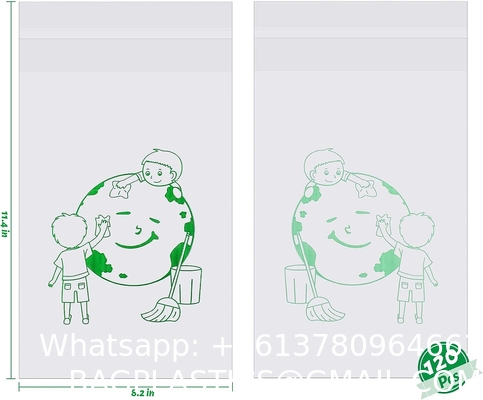 Biodegradable Disposable Car Trash Bags PLA Self Adhesive Portable Leak Proof Vomit Bags White Cartoon Trash Bags