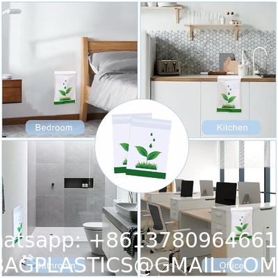 Biodegradable Disposable Car Trash Bags PLA Self Adhesive Portable Leak Proof Vomit Bags White Cartoon Trash Bags