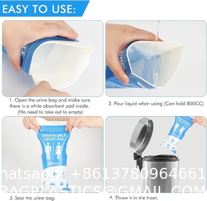 Disposable Urinal Bag, 12/24 Pcs 800ML Emergency Urine Bag, Unisex Urinal Bag, Portable Camping Pee Bag, Travel Urine