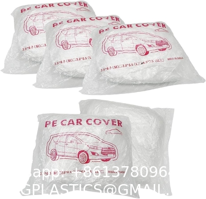 Disposable Car Covers，12.5 x 21.7ft Universal Clear Plastic Car Cover，Disposable Full Exterior Covers Elastic