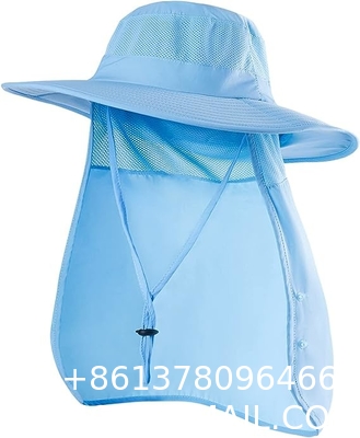 Fishing Hat for Men，Outdoor Sun Hat UPF50+ Mesh Wide Brim Fishing Hat with Neck Flap