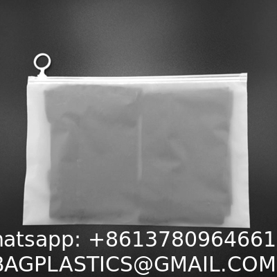 Custom Matte Frosted Bio Clothing Bag With Pull Ring Horizontal Sealable Sustainable Zipper Pouch Bags For Clothing