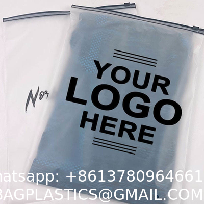 Custom Printed Frosted Plastic Transparent Pvc Slider Ziplock Clothing Packaging Zip Lock Poly Bag With Zipper Black