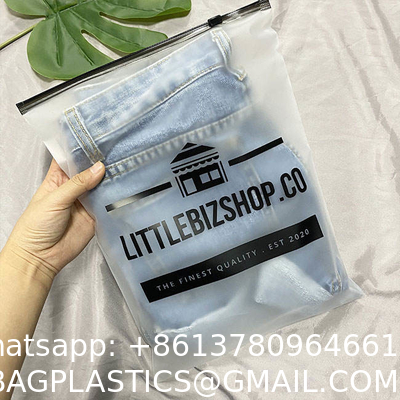 Customized White Matte Frosted Peva Zipper Slider Plastic Bags Waterproof With Your Logo For Clothing Hoodies Packaging