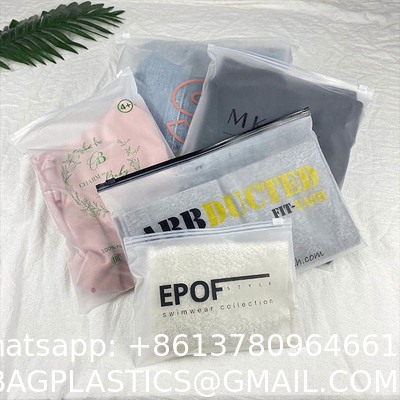 Customized White Matte Frosted Peva Zipper Slider Plastic Bags Waterproof With Your Logo For Clothing Hoodies Packaging