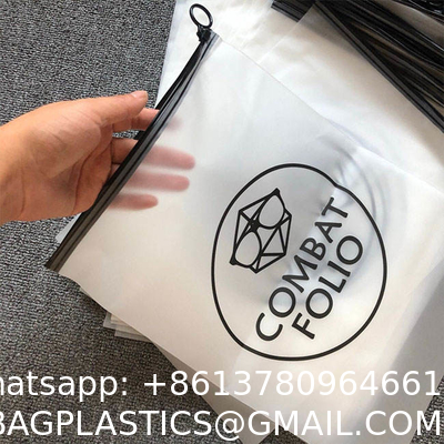 Customized White Matte Frosted Peva Zipper Slider Plastic Bags Waterproof With Your Logo For Clothing Hoodies Packaging