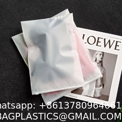 Customized White Matte Frosted Peva Zipper Slider Plastic Bags Waterproof With Your Logo For Clothing Hoodies Packaging