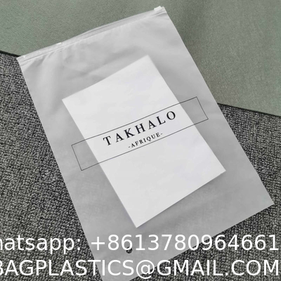 Customized White Matte Frosted Peva Zipper Slider Plastic Bags Waterproof With Your Logo For Clothing Hoodies Packaging