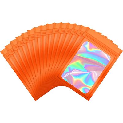 Resealable Ziplock Small Business Sealable Plastic Bag Custom Print White Black Pink Holographic Mylar Packaging