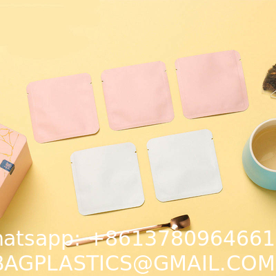 Resealable Ziplock Sample Sachets For Packaging Tea Plastic Aluminum Foil Laminated Heat Seal Coffee Seal Bag