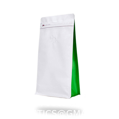 Custom Printed Resealable Packaging Aluminum Foil Flat Bottom Stand Up Pouch 1lb Coffee Bean Bag With One Way Valve