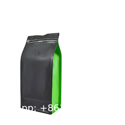 Custom Printed Resealable Packaging Aluminum Foil Flat Bottom Stand Up Pouch 1lb Coffee Bean Bag With One Way Valve