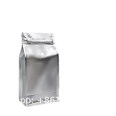 Custom Printed Resealable Packaging Aluminum Foil Flat Bottom Stand Up Pouch 1lb Coffee Bean Bag With One Way Valve
