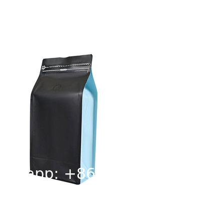 Custom Printed Resealable Packaging Aluminum Foil Flat Bottom Stand Up Pouch 1lb Coffee Bean Bag With One Way Valve