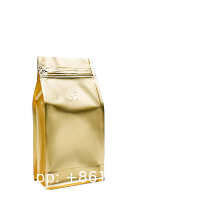 Custom Printed Resealable Packaging Aluminum Foil Flat Bottom Stand Up Pouch 1lb Coffee Bean Bag With One Way Valve