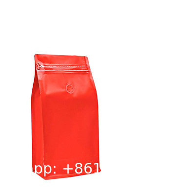 Custom Printed Resealable Packaging Aluminum Foil Flat Bottom Stand Up Pouch 1lb Coffee Bean Bag With One Way Valve