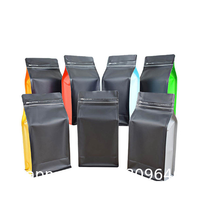 Custom Printed Resealable Packaging Aluminum Foil Flat Bottom Stand Up Pouch 1lb Coffee Bean Bag With One Way Valve