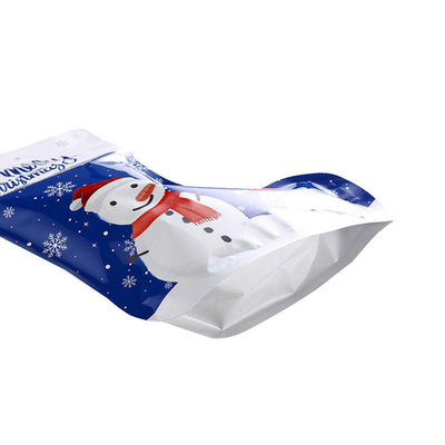 Christmas Socks Stand Up Aluminium Pouches Decorations Plastic Reasable Food Packaging Gift Bags