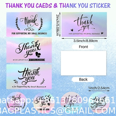 Thank You Cards, Christmas Stickers Set,  Thank You Business Card Thank You Roll Labels Thank You for Support