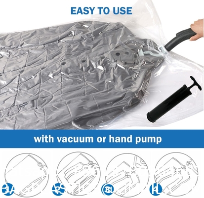 Travel Hanger Space Saver Bags Vacuum Storage, with Sizes Medium to Large, Sealer Bag Roll-up and Cacuum Compression