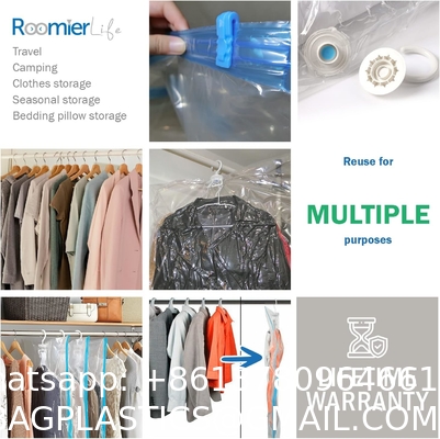 Travel Hanger Space Saver Bags Vacuum Storage, with Sizes Medium to Large, Sealer Bag Roll-up and Cacuum Compression