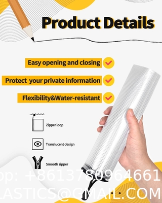 Mesh Zipper Pouch, Waterproof Zipper Bags, 8 Sizes Waterproof Plastic Document Pouch, 8 Colors, Multipurpose