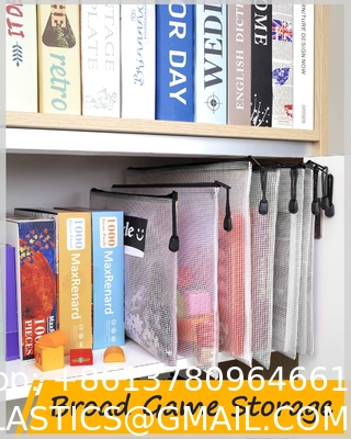 Mesh Zipper Pouch, Waterproof Zipper Bags, 8 Sizes Waterproof Plastic Document Pouch, 8 Colors, Multipurpose