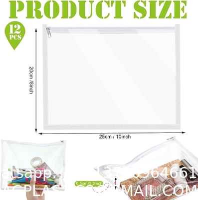 Zipper Pouches Pencil Pouches PVC Makeup Pouch Envelopes Folder Storage Multi Purpose Pouch Document File Organization