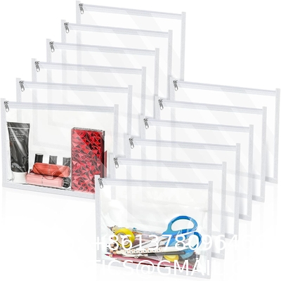 Zipper Pouches Pencil Pouches PVC Makeup Pouch Envelopes Folder Storage Multi Purpose Pouch Document File Organization