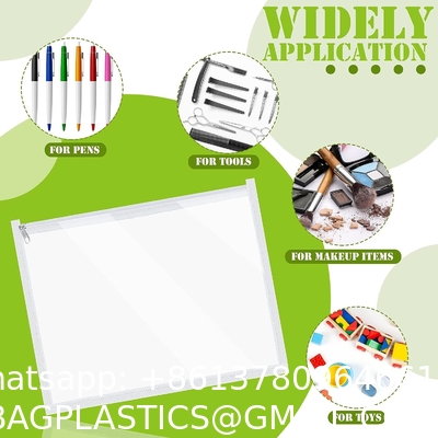Zipper Pouches Pencil Pouches PVC Makeup Pouch Envelopes Folder Storage Multi Purpose Pouch Document File Organization