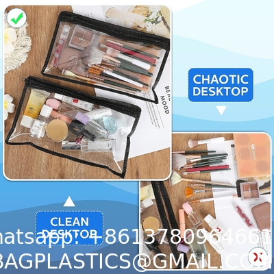 Zipper Pouches Pencil Pouches PVC Makeup Pouch Envelopes Folder Storage Multi Purpose Pouch Document File Organization