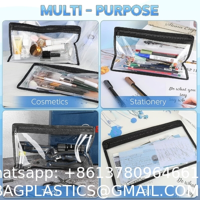 Zipper Pouches Pencil Pouches PVC Makeup Pouch Envelopes Folder Storage Multi Purpose Pouch Document File Organization