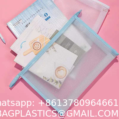 Sustainable Zipper Checkered Document Bag, Archives, Documents, Supplies, Bills, Inspection Data, Dustproof Storage